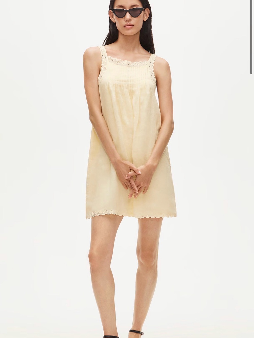 J crew Scallop-trim mini dress in ramie